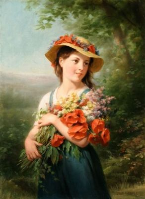 La Jeune Fille au Bouquet de Pivoines, Portrait en Fleur d'Intemporalité et Douceur Romantique!